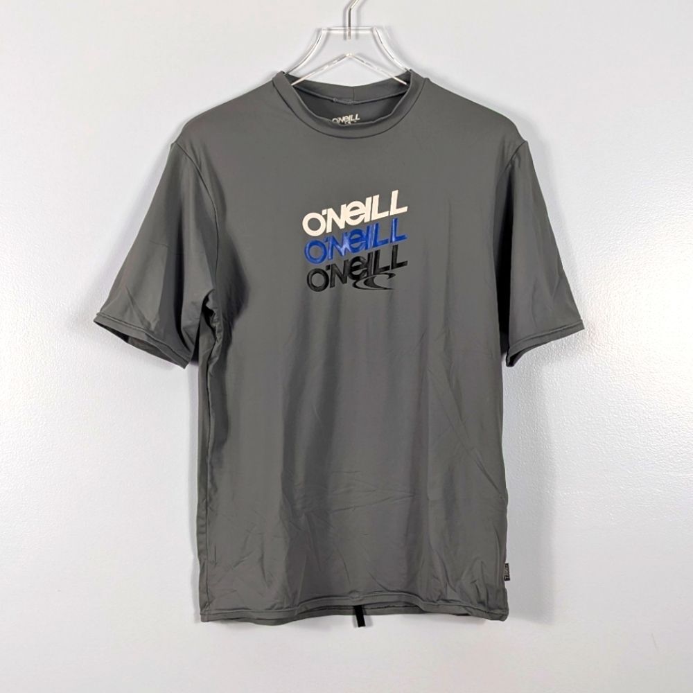 O'Neill Men's Gray Short Sleeve Rash Guard Medium